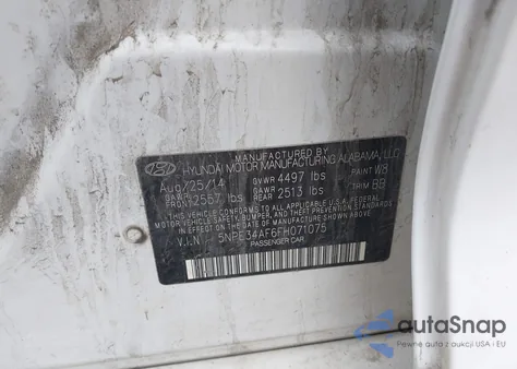 2015 Hyundai Sonata Limited z USA, uszkodzony, nr VIN 5NPE34AF6FH071075